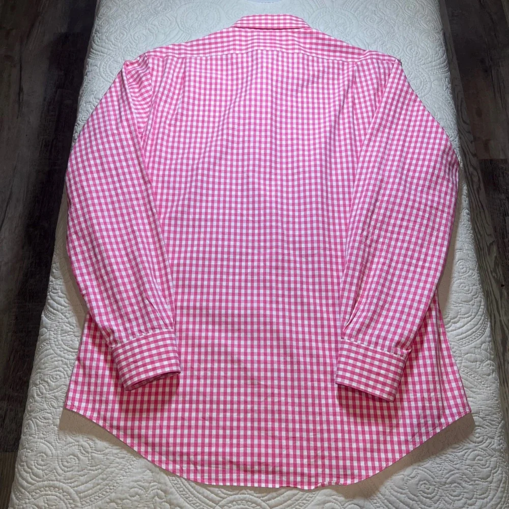 Polo Ralph Lauren Men's‎ Pink Gingham Custom Fit Button Down Shirt Size 16 1/2